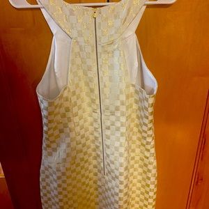 Six w 10 gold and cream dress